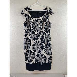Adrianna Papell Women's Medium Black & White Floral Print